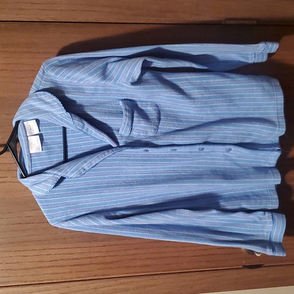 Size M Blue Striped Pajama Set - Picture 3 of 4